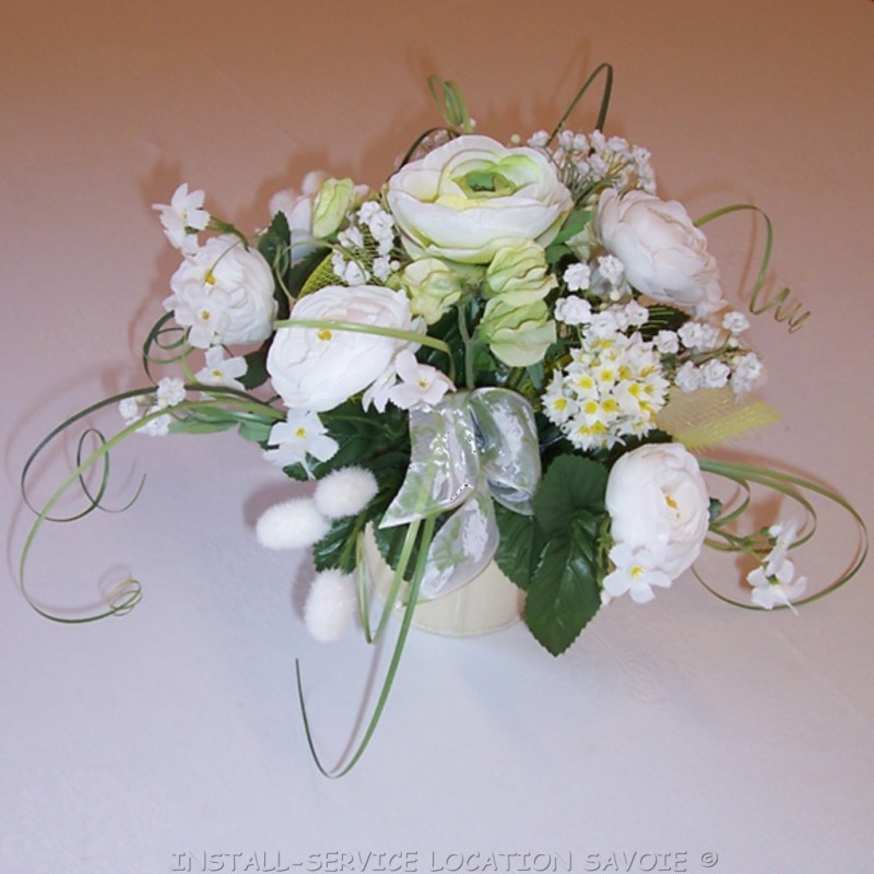 Centre de table bouquet blanc